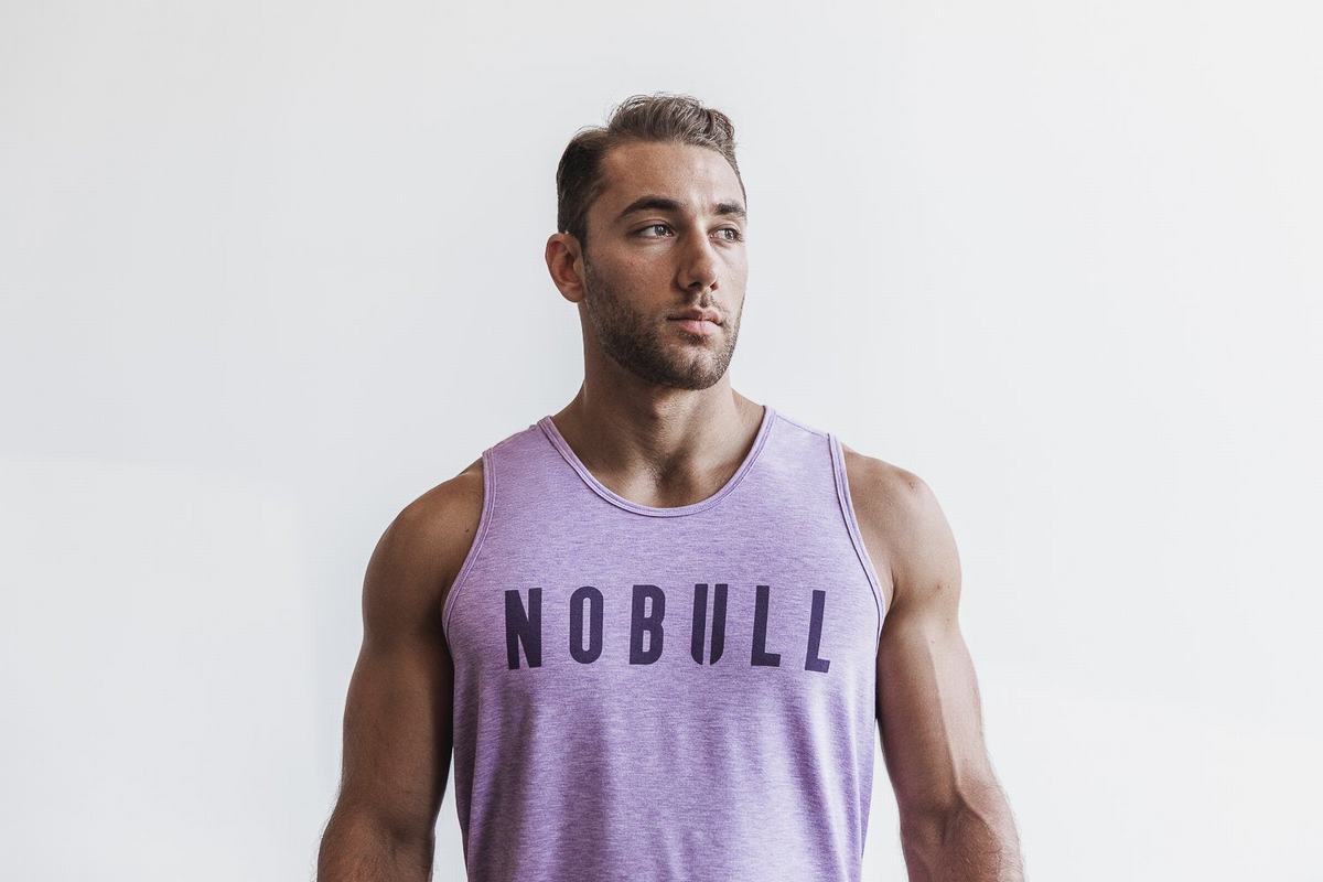 Nobull Men's Tank Tops Purple | Australia (WH0512)